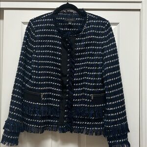 Halogen Black and Blue Tweed Jacket